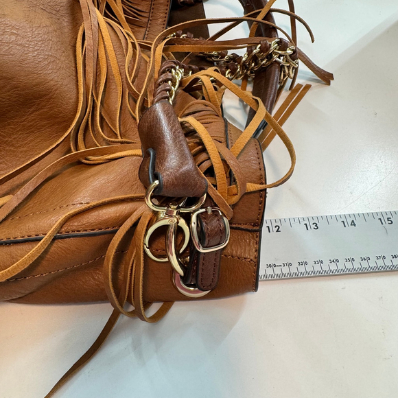 Fringe Hobo Crossbody Bag Brown Convertible Western Faux Leather - Picture 12 of 14